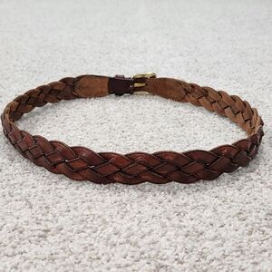 Men's brown braided belt, 32"